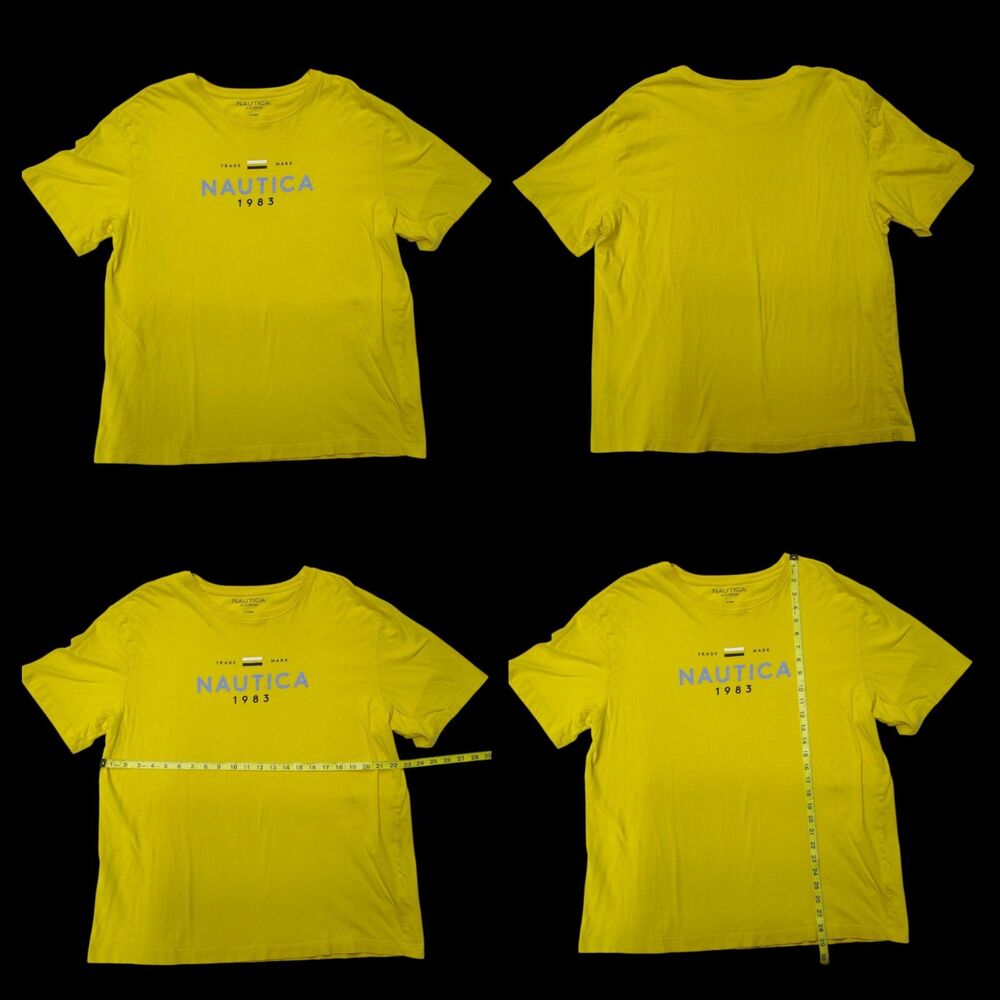 Nautica Sleepwear Yellow Short Sleeve T- Shirt Men's Size XL